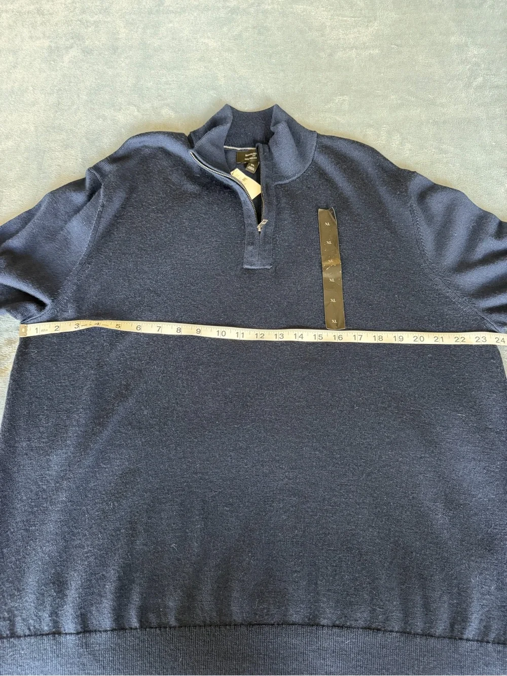 NWT Banana Republic Merino wool Men's Navy Quarter-Zip Sweater Size XL